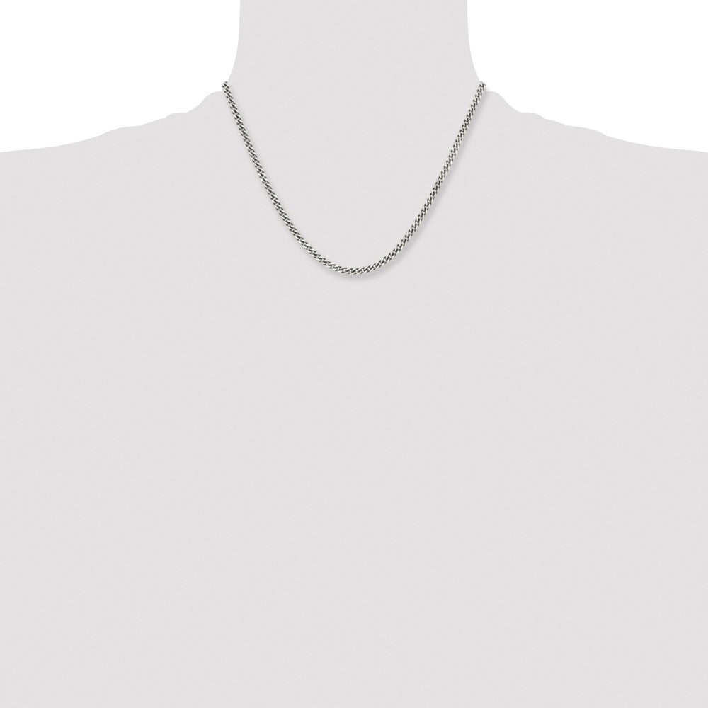 Stainless Steel Antiqued 4mm 18in Round Curb Chain