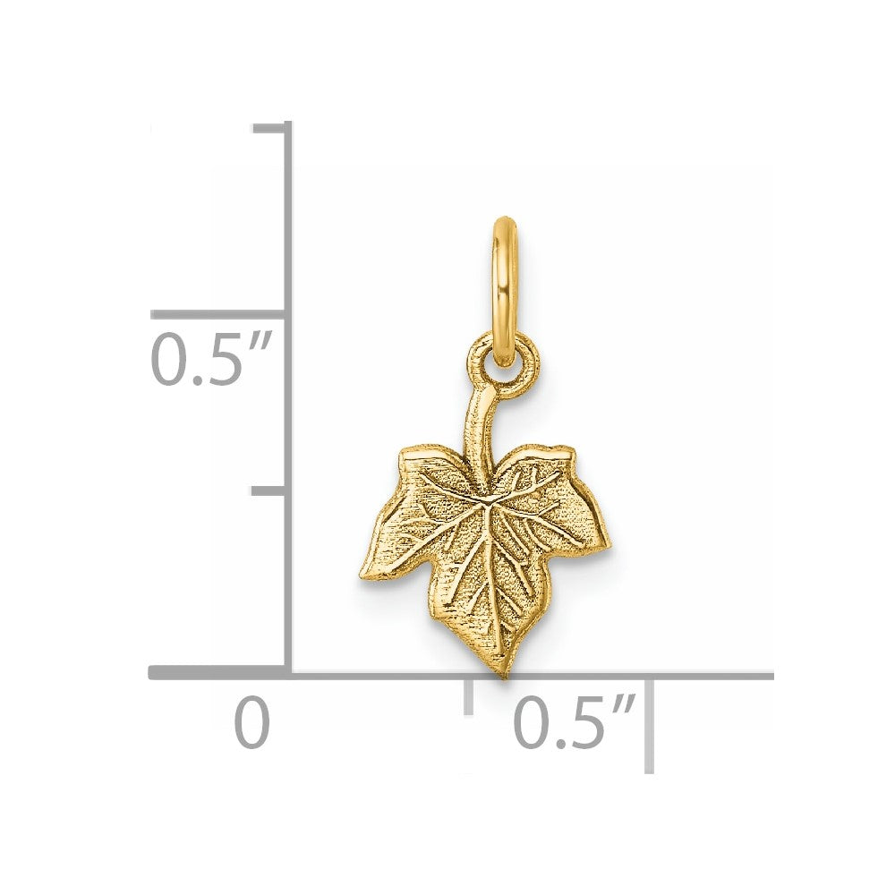 14K Polished Leaf Pendant