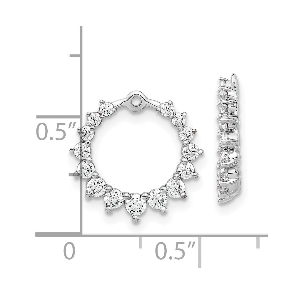 14k White Gold 7/8 carat Lab Grown Diamond VS/SI+ G+ Circle Earring Jackets