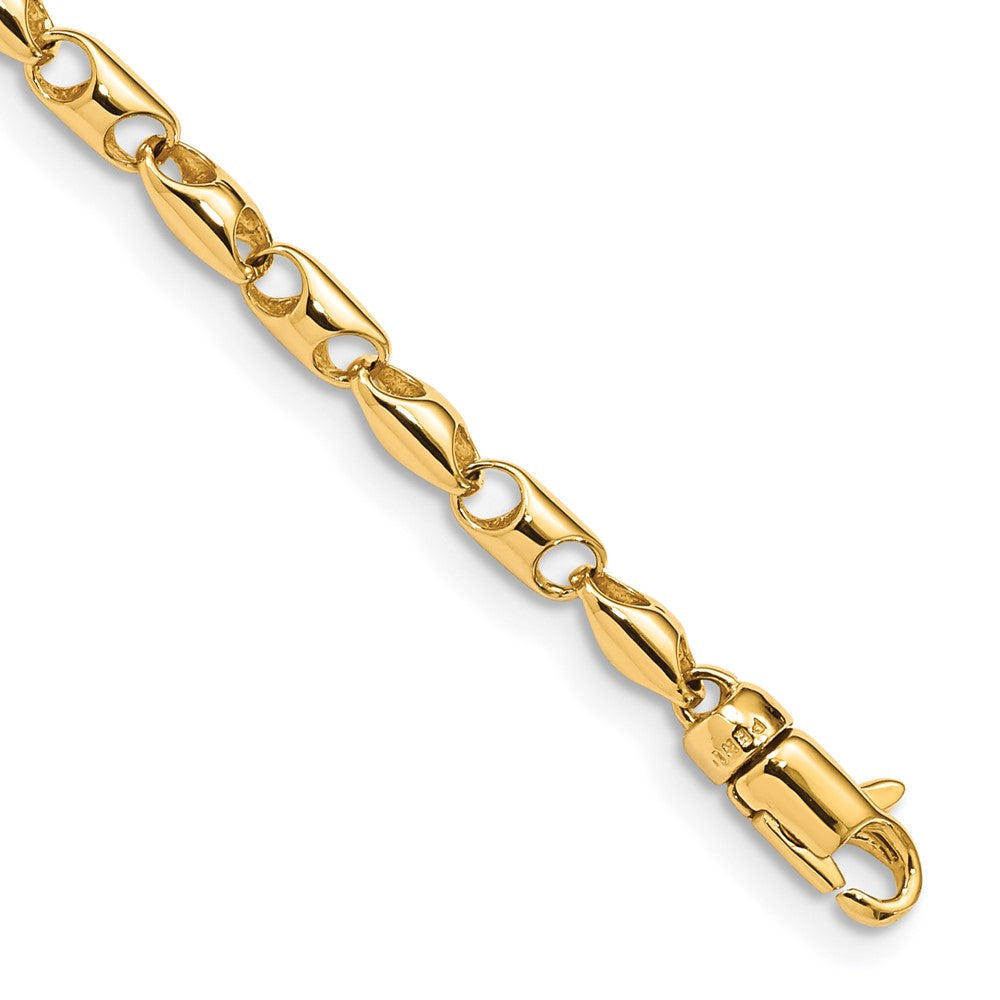 14K 7.5 inch 3.1mm Fancy Link with Lobter Clasp Bracelet 7.5 inches