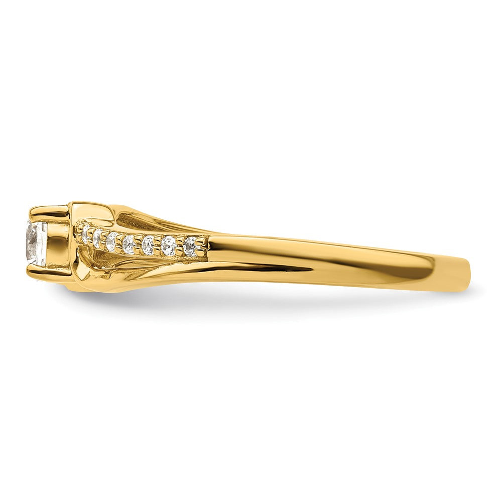 10k 1/3 carat Lab Grown Diamond VS/SI+ G+ Complete Solitaire Promise Ring
