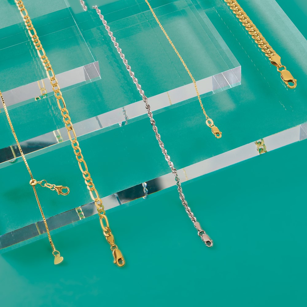 10k 1mm Sparkle Singapore Chain