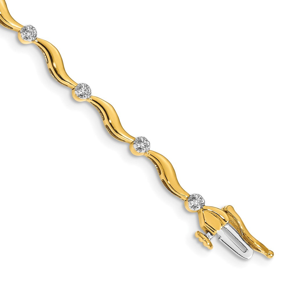 14k Diamond Bracelet 7 inches