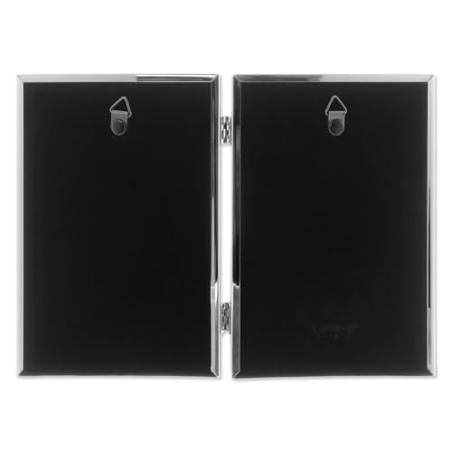 5x7 Hinged Double Simply Silver Metal Picture Frame