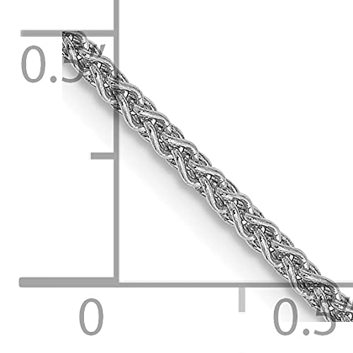 14K White Gold 9 inch 1.7mm Spiga with Lobster Clasp Chain Anklet