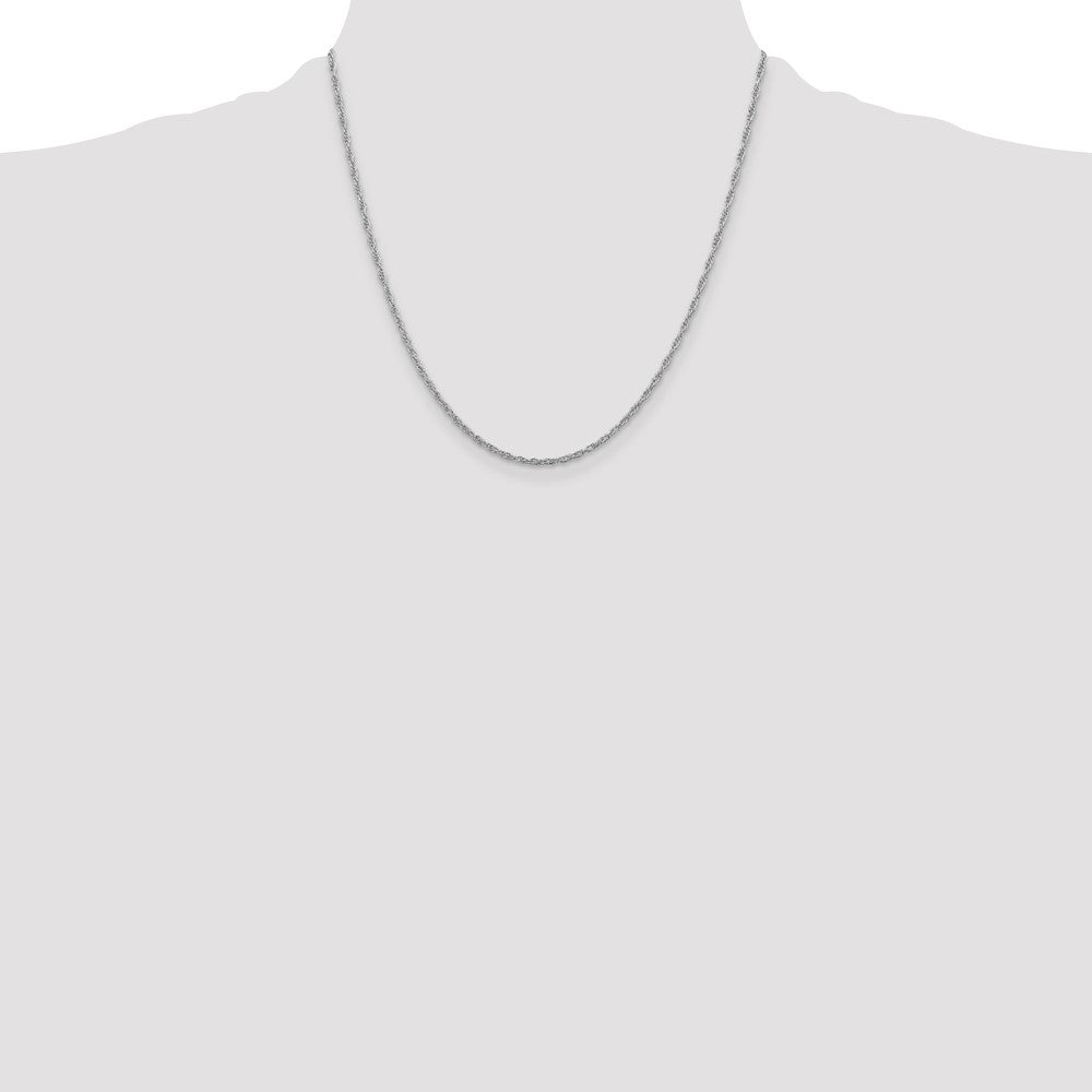 Sterling Silver Rhodium-plated 2mm Loose Rope Chain 20 Inches