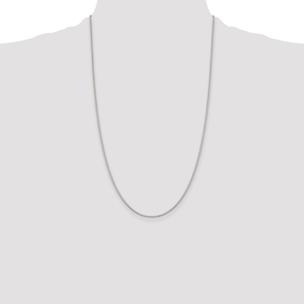 Sterling Silver Rhodium-plated 1.1mm Box Chain 26 Inches