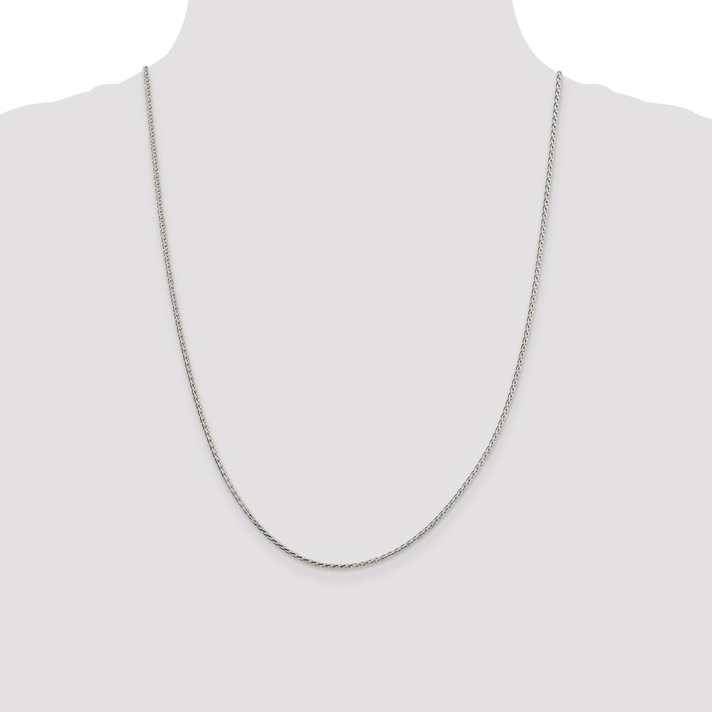 Sterling Silver 1.7mm Diamond-cut Round Spiga Chain 24 Inches