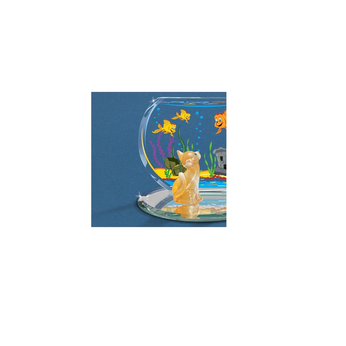 Glass Baron Cat-N-Fish Bowl Figurine
