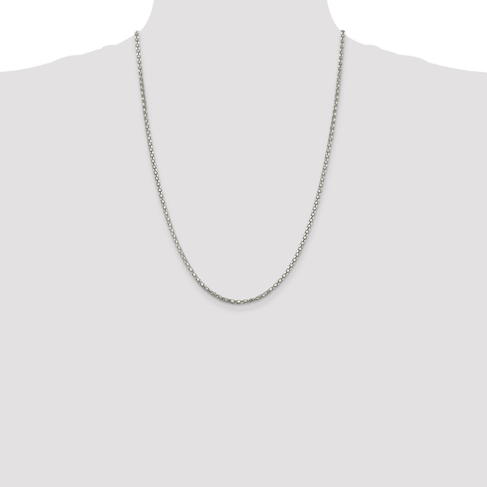 Sterling Silver 2.5mm Popcorn Chain 24 Inches