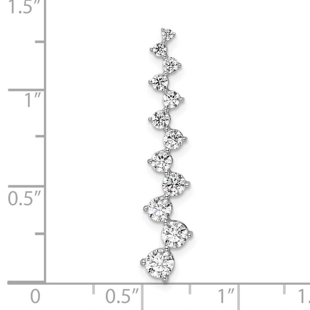 14k White Gold 1 carat Lab Grown Diamond VS/SI+ G+ Fancy Bar Chain Slide Pendant
