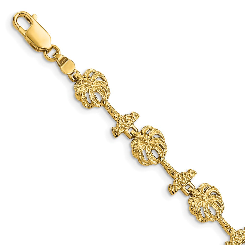 14k Palm Tree Bracelet 7.5 inches