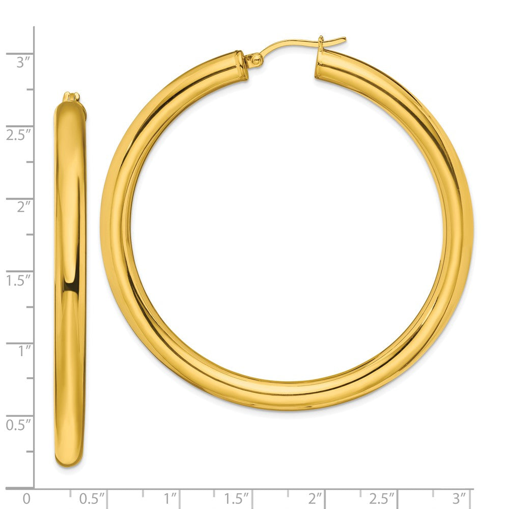 Stainless Steel Polished Yellow IP-plated Hoop Earrings
