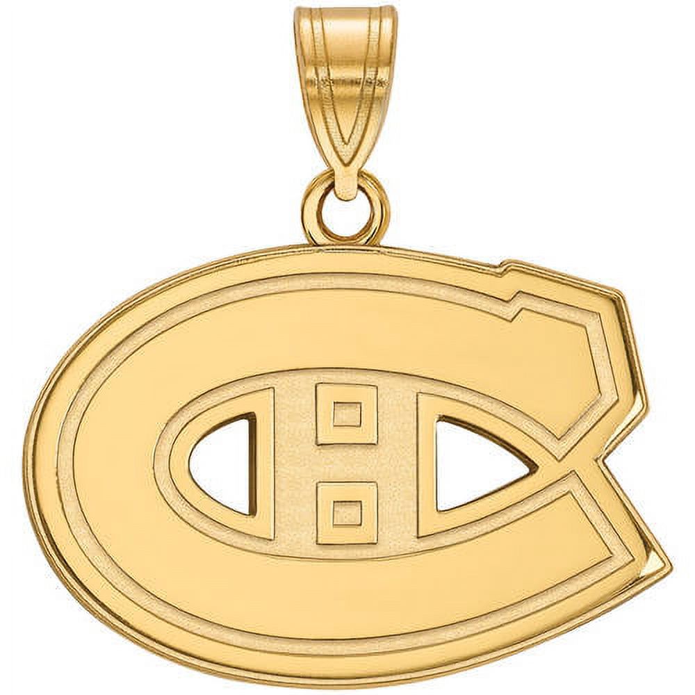 LogoArt 10K Yellow Gold NHL LogoArt Montreal Canadiens Medium Pendant