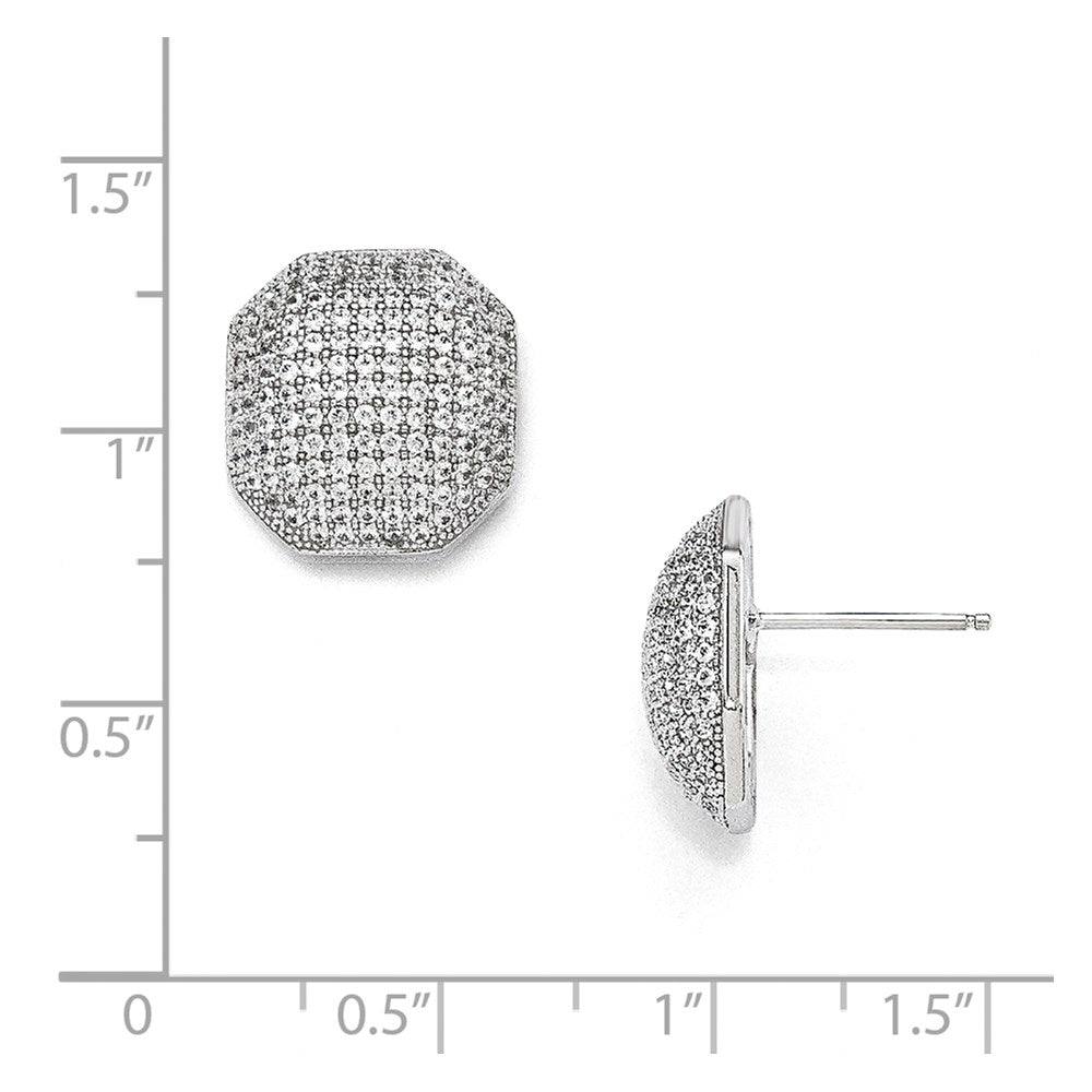 Sterling Silver & CZ Brilliant Embers Polished Post Earrings