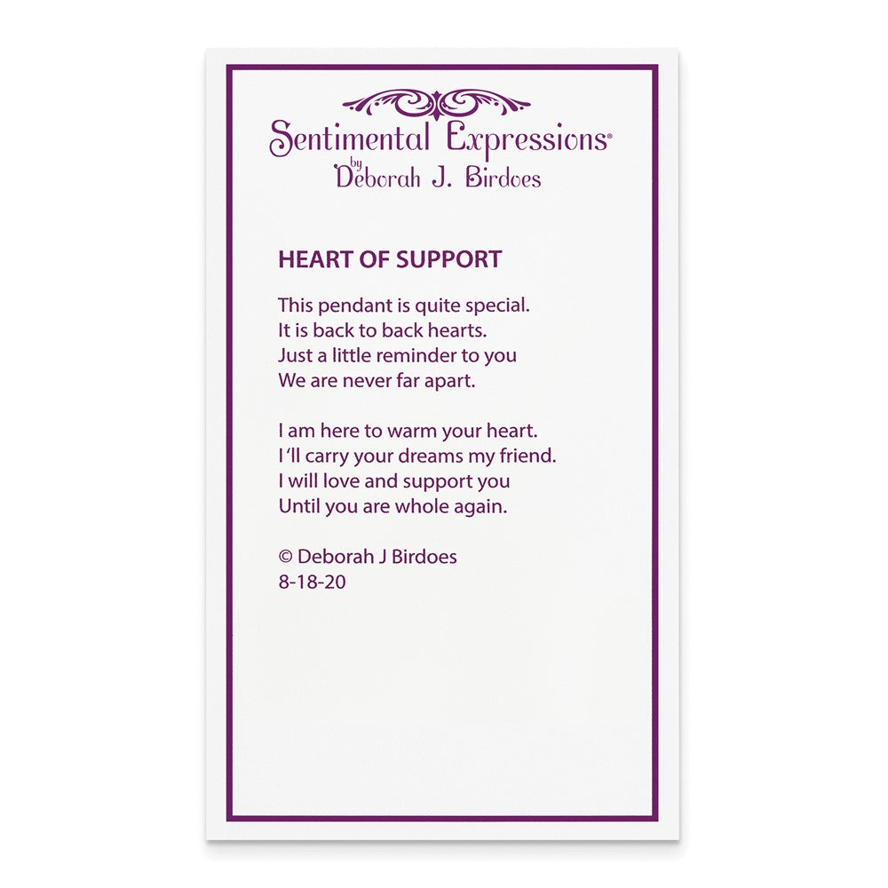 Sentimental Expressions Sterling Silver Rhodium-plated Antiqued Heart Of Support 18in. Necklace