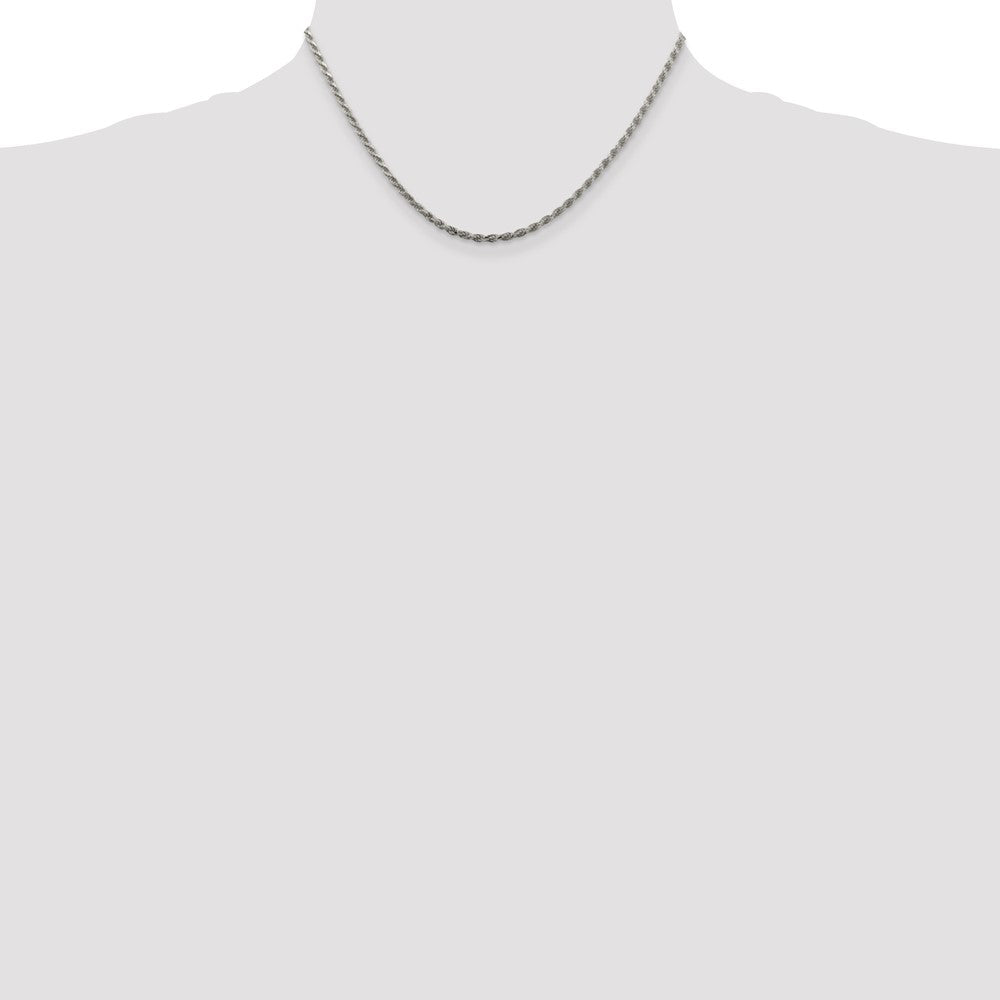 Sterling Silver 2.25mm Diamond-cut Rope Chain 16 Inches