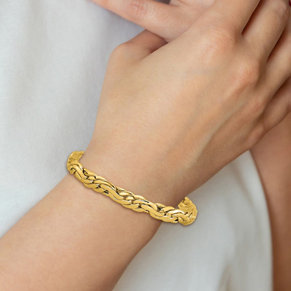 14K Polished 7.5mm Fancy Link Bracelet 7.5 inches