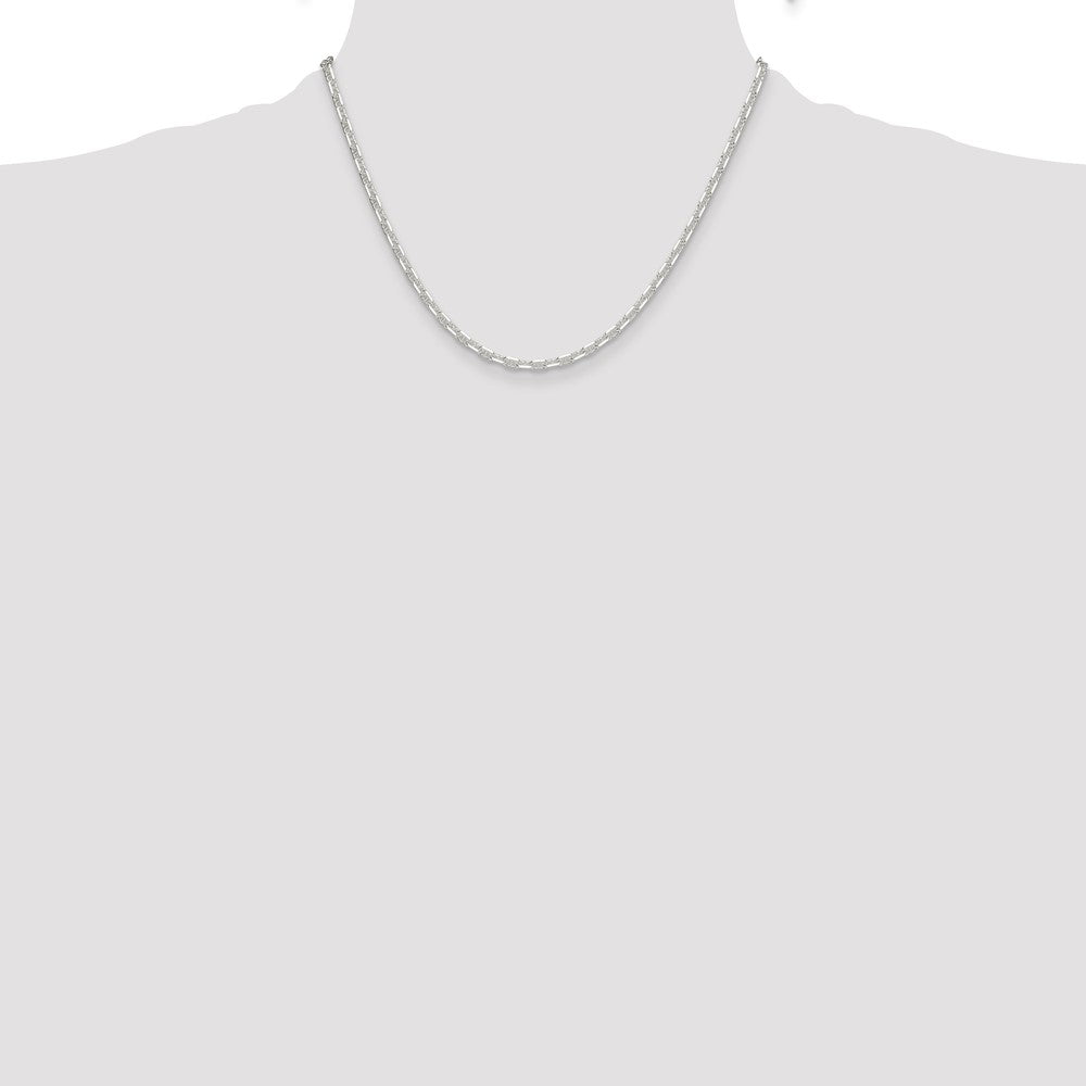 Sterling Silver Polished and D/C 3mm Mariner Link Chain
