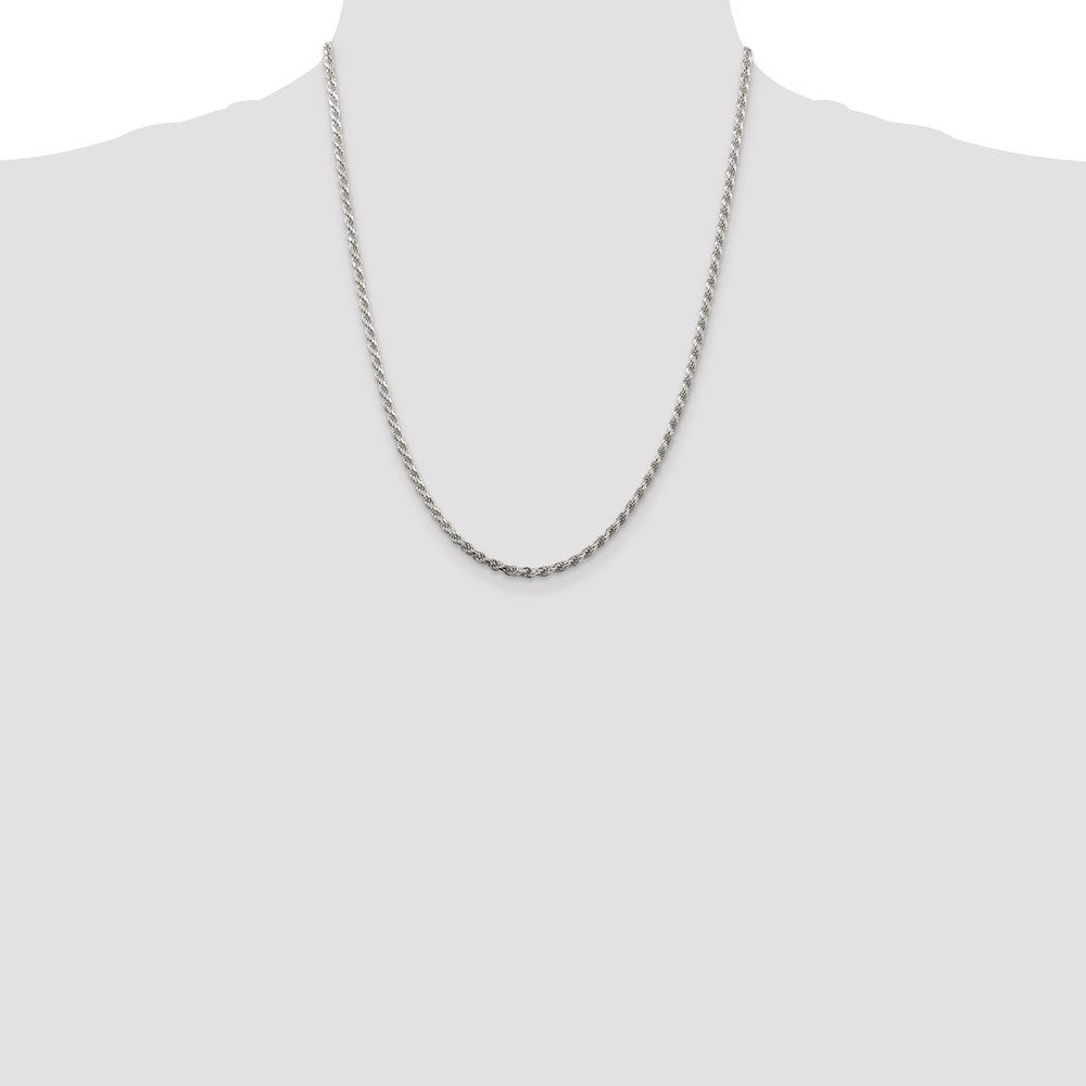 Sterling Silver 2.75mm Diamond-cut Rope Chain 22 Inches