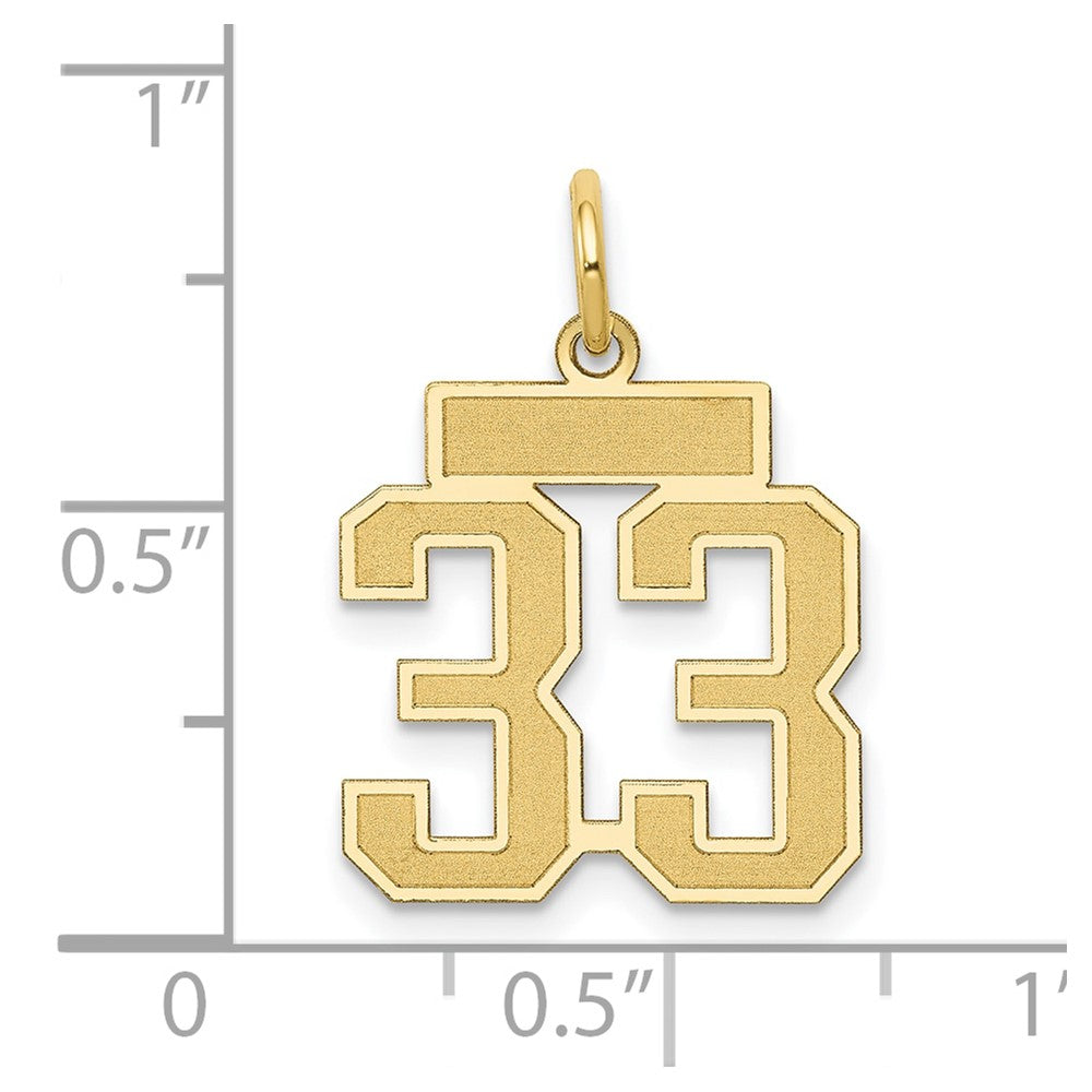 14k Small Satin Number 33 Charm