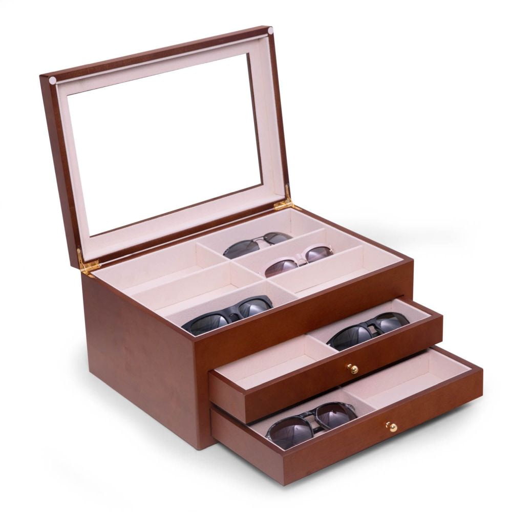 Bey Berk Kelly Sunglass and Eyeglass Storage Brown