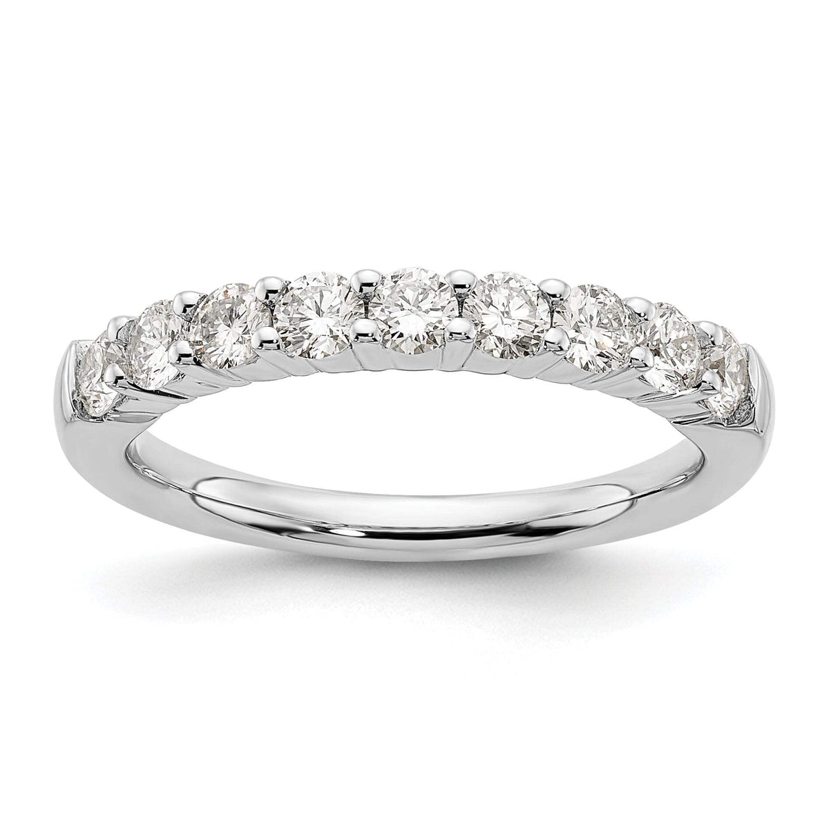 14k White Gold 3/4 carat Lab Grown Diamond VS/SI+ G+ Nine Stone Complete Fashion band