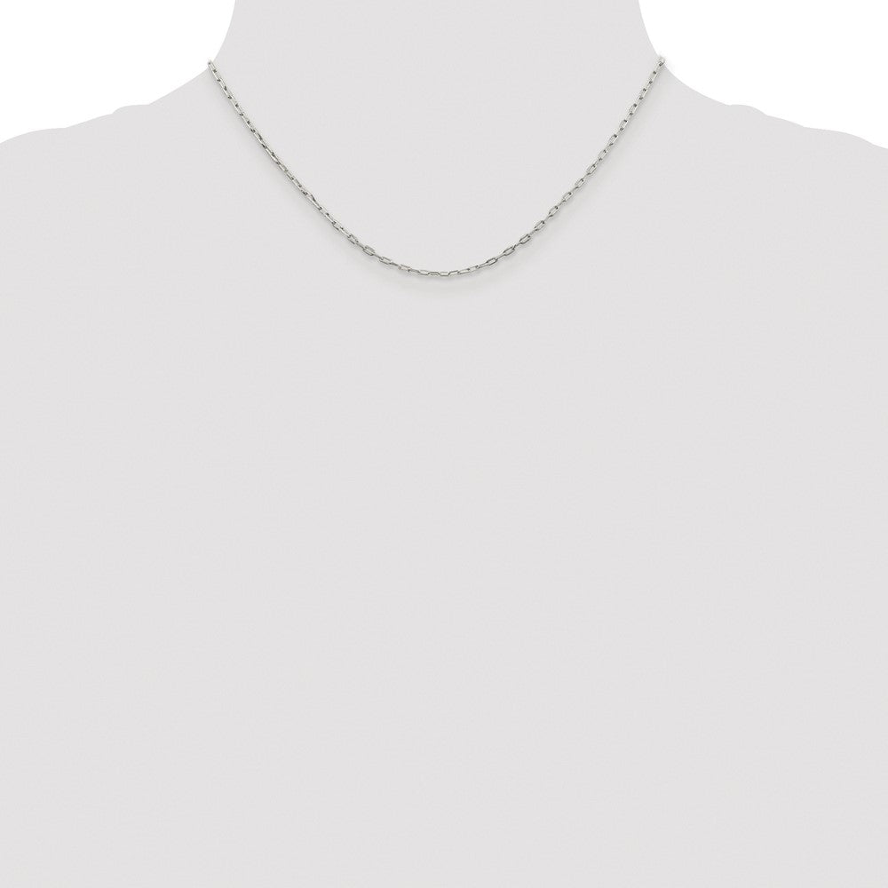 Sterling Silver Rhodium-plated 1.75mm Elongated Open Link Chain
