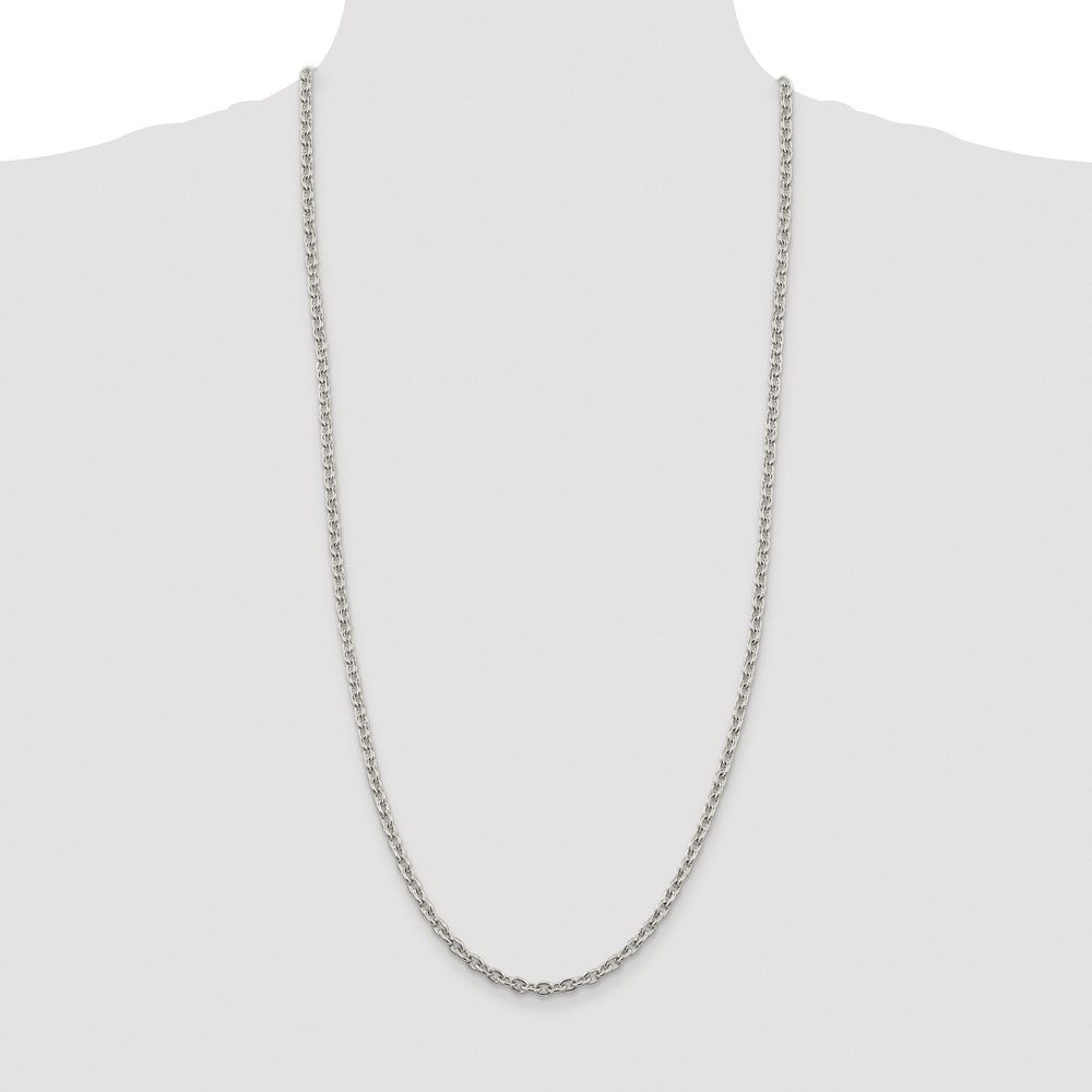 Sterling Silver Rhodium-plated 4.5mm Cable Chain