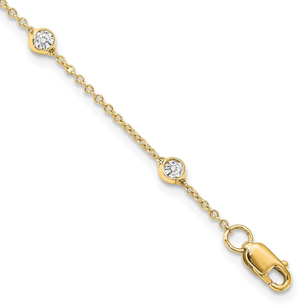 True Origin 14k 3/8 carat Lab Grown Diamond VS DEF Seven Station 7 inch Bracelet