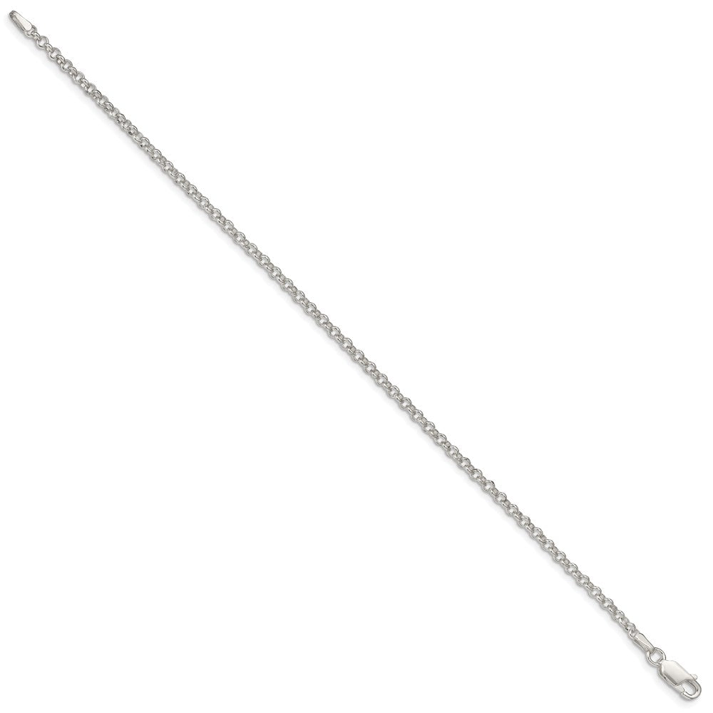 Sterling Silver 2.8mm Rolo Chain Anklet 9 inches