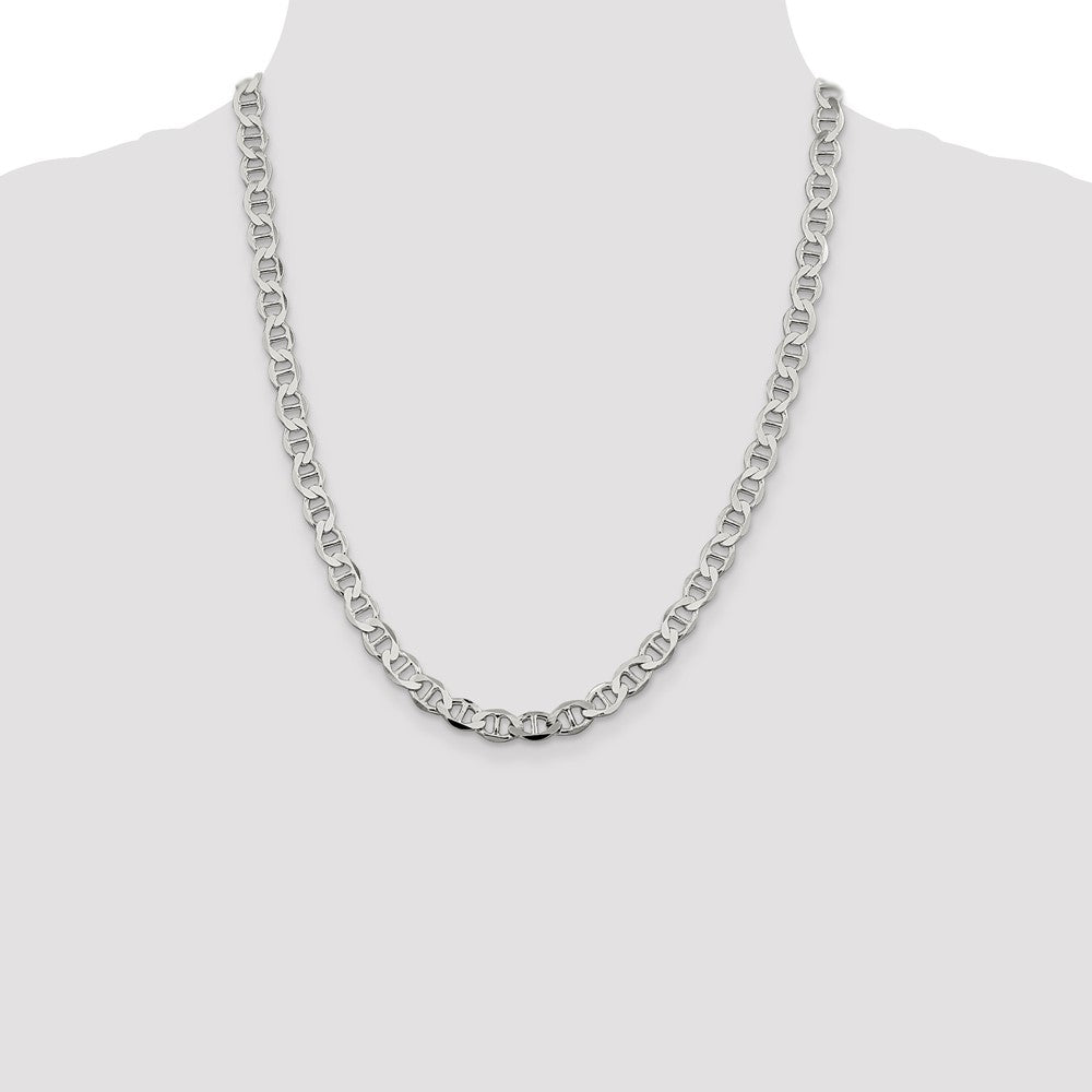 Sterling Silver 8.9mm Flat Anchor Chain 22 Inches