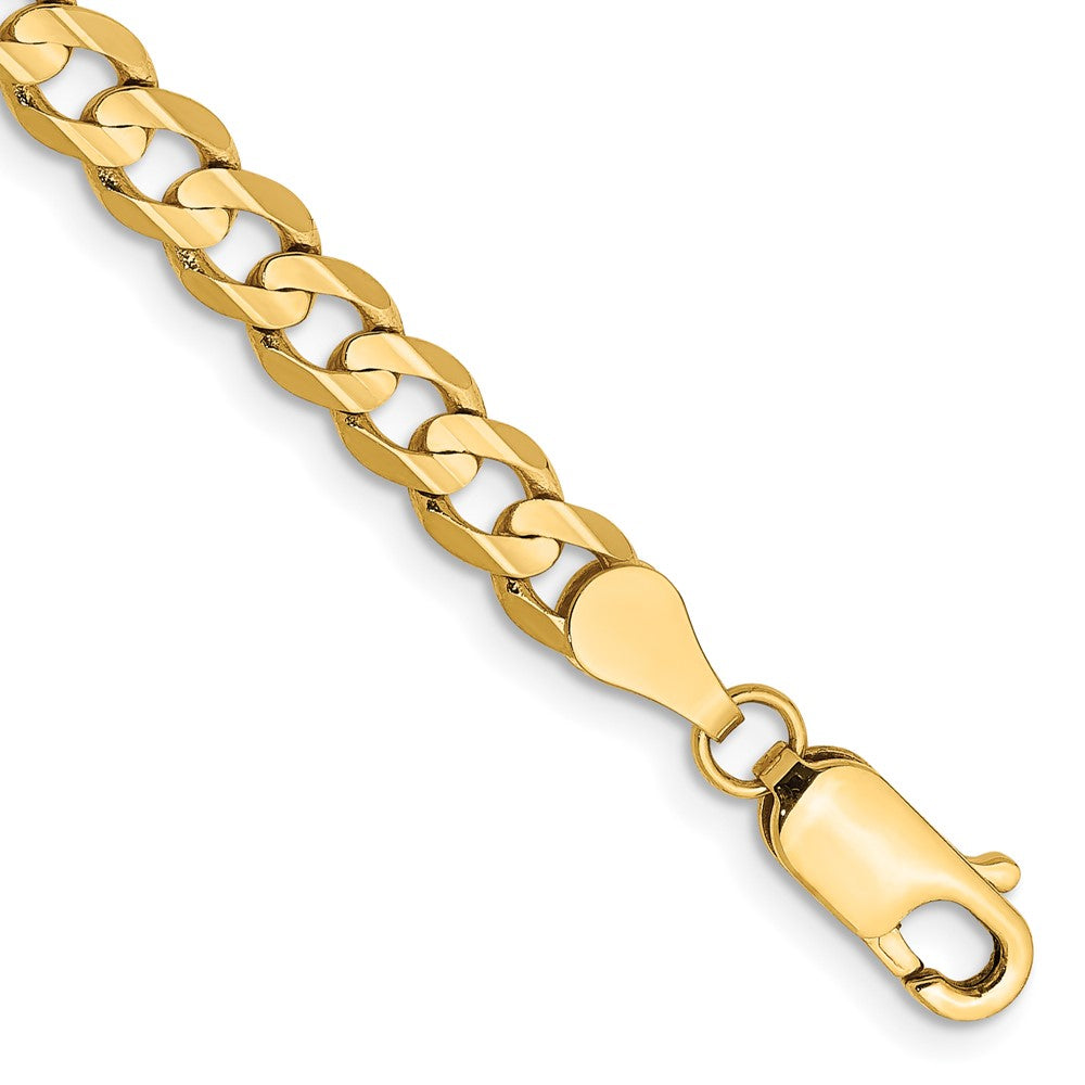 14k 4.5mm Open Concave Curb Chain 9 inches