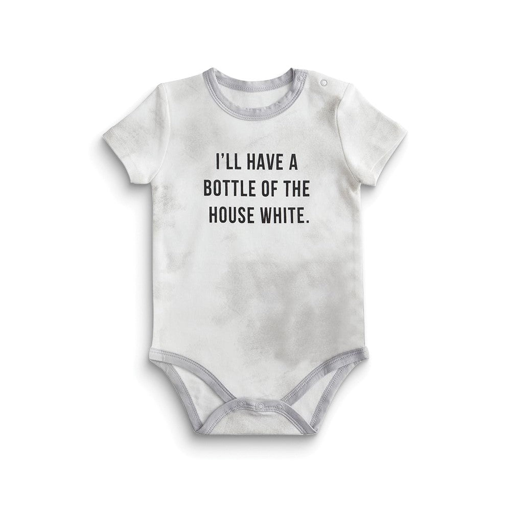 White and Grey House White 6-12 months 95% Cotton 5% Spandex Snapshirt