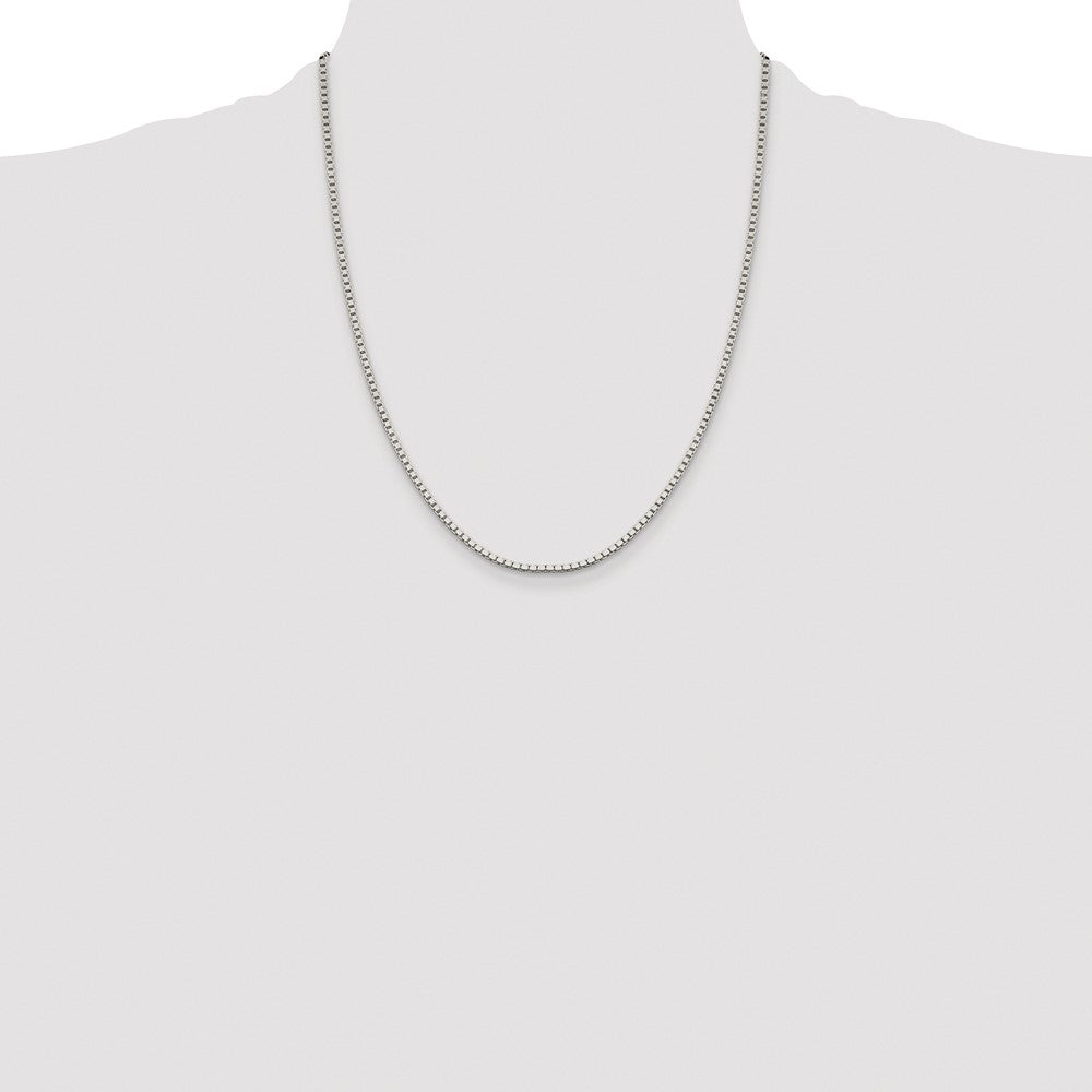 Sterling Silver Rhodium-plated 1.9mm Box Chain