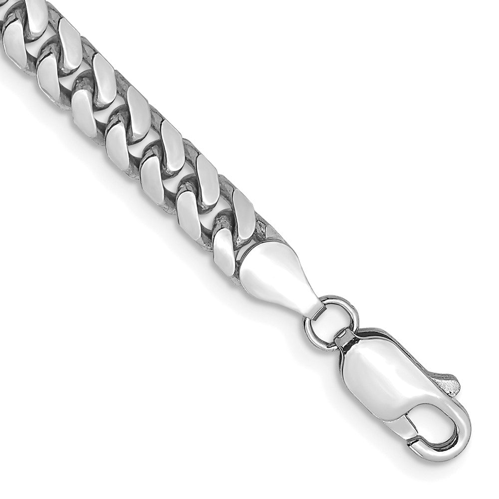 14K White Gold 7 inch 4.3mm Solid Miami Cuban Link with Lobster Clasp Bracelet 7 inches