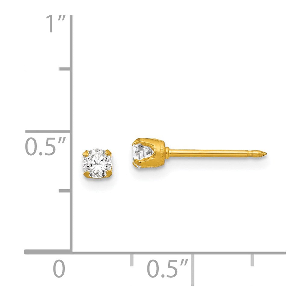 Inverness 18k 3mm CZ Post Earrings