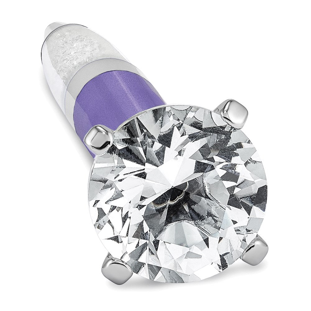 Luxury Giftware by Jere Purple Crystal Filled with Big Crystal Top Ballpoint Pen