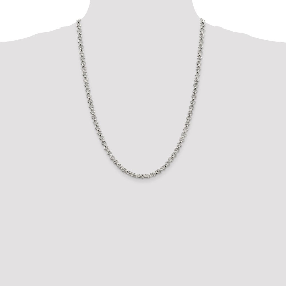 Sterling Silver 5mm Rolo Chain 24 Inches