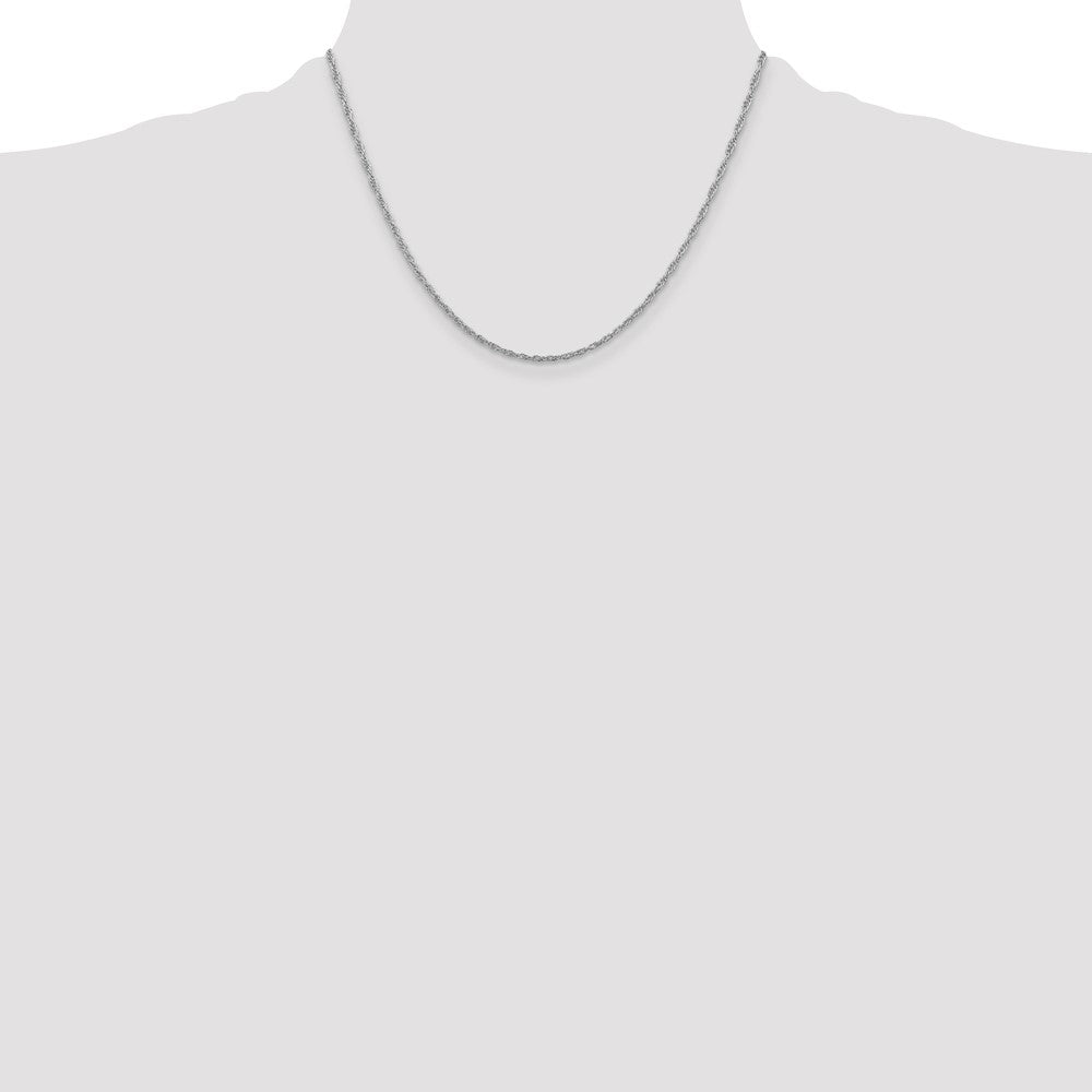 Sterling Silver Rhodium-plated 2mm Loose Rope Chain 18 Inches