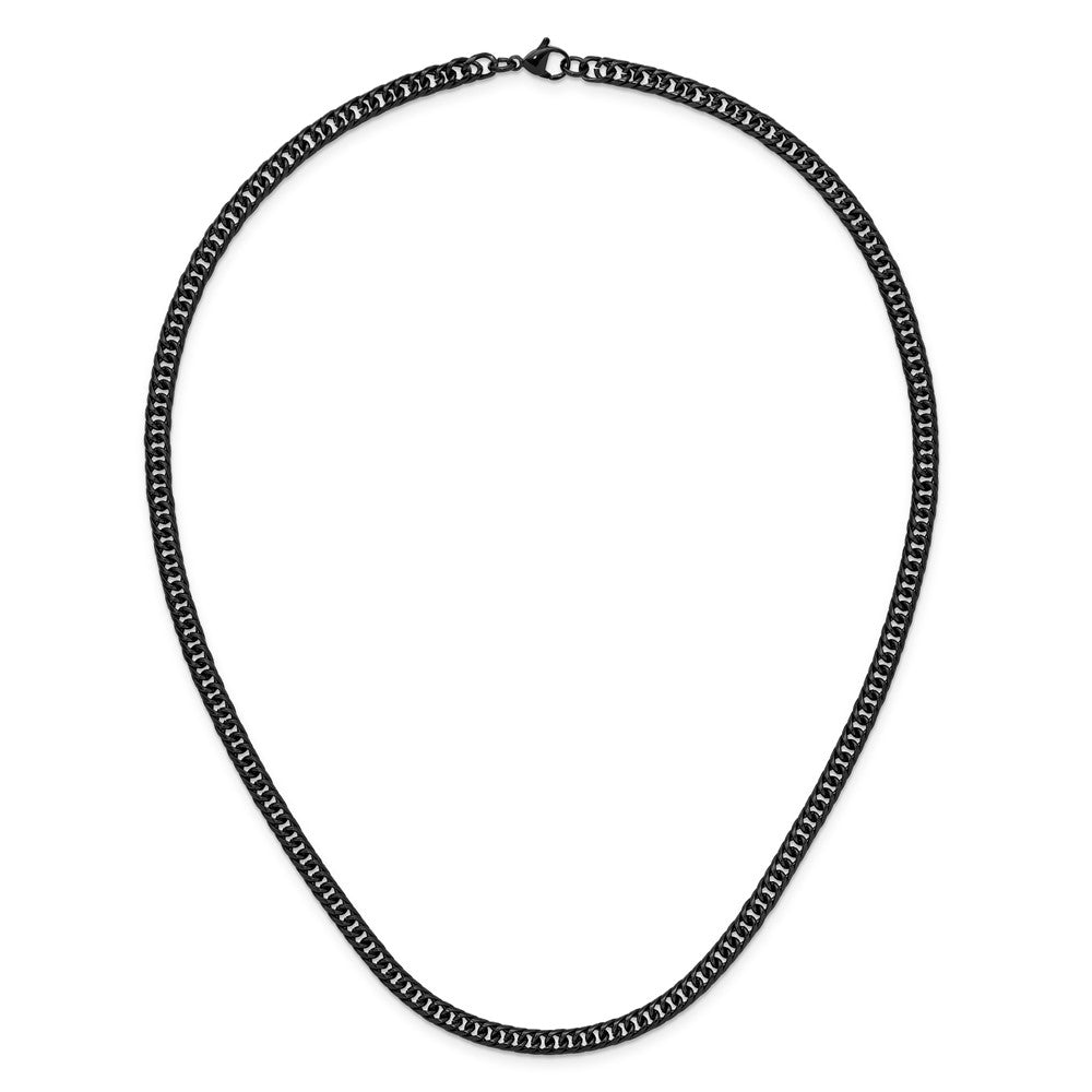 Chisel Stainless Steel Polished Black IP-plated 5mm 20 inch Double Curb Chain
