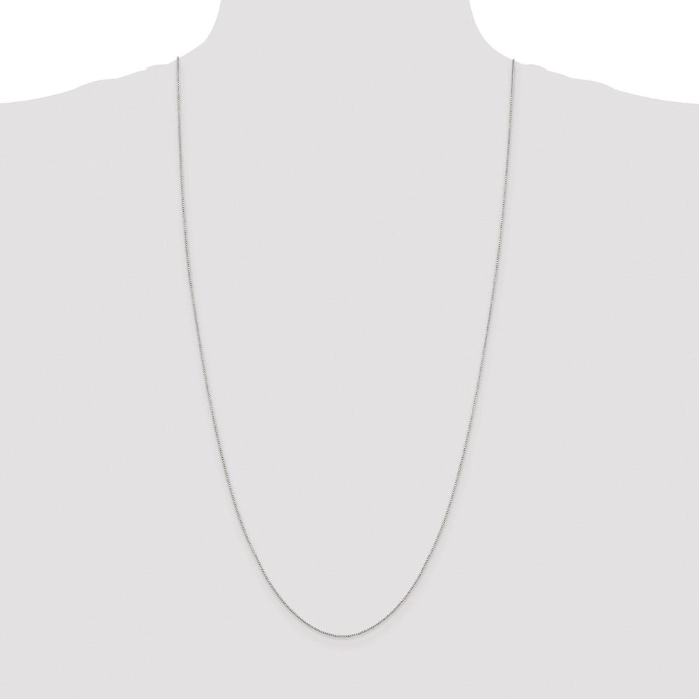 Sterling Silver Rhodium-plated .8mm 8 Sided Diamond-cut Box Chain