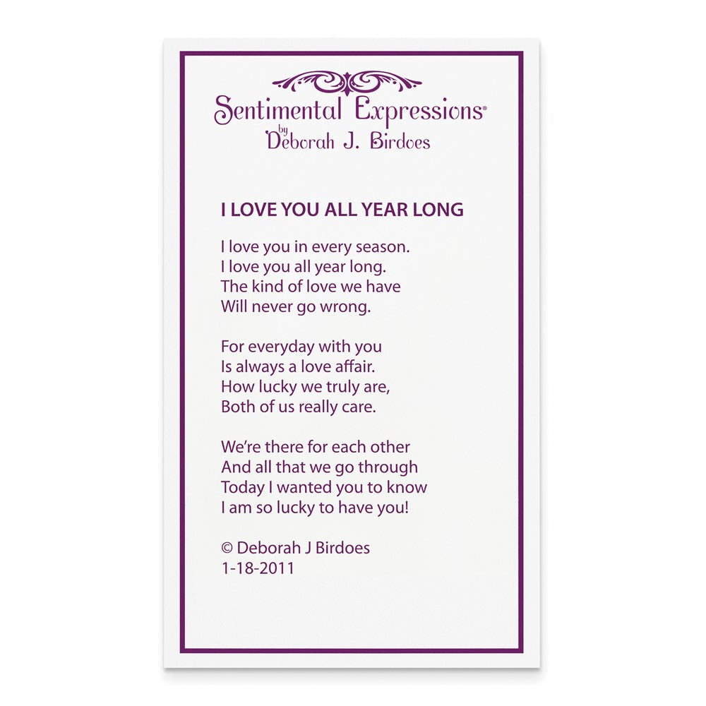 Sentimental Expressions Sterling Silver Rhodium-plated CZ I Love You All Year Long 18in Necklace