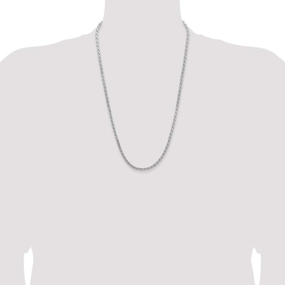 Sterling Silver 3.65mm Flat Rope Chain 26 Inches