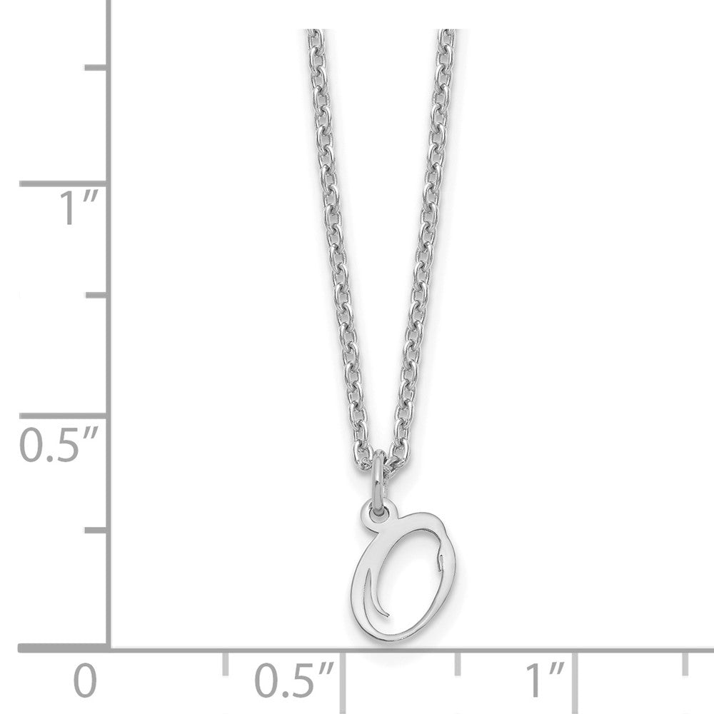 Sterling Silver Rhodium-plated Letter O Initial Necklace