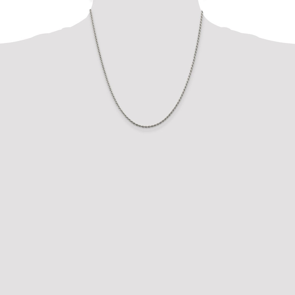 Sterling Silver 1.85mm Diamond-cut Rope Chain 20 Inches