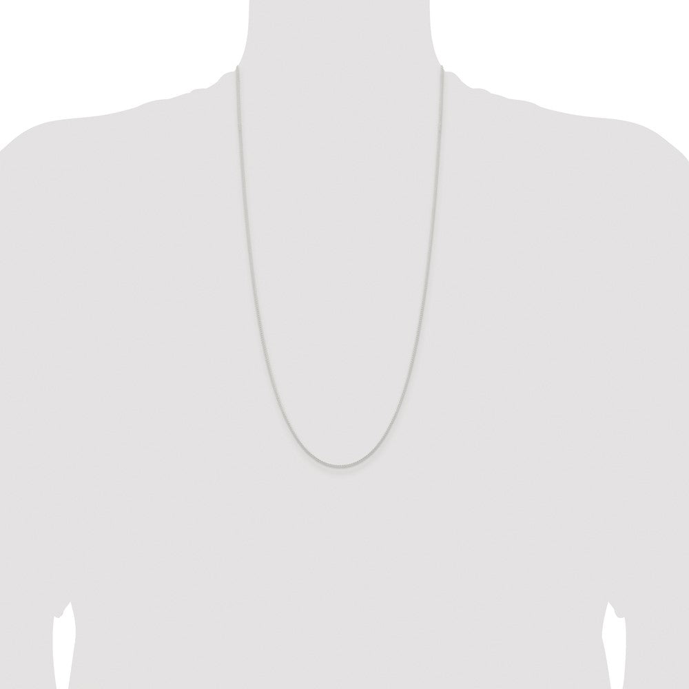 Sterling Silver Rhodium-plated 1mm Round Spiga Chain