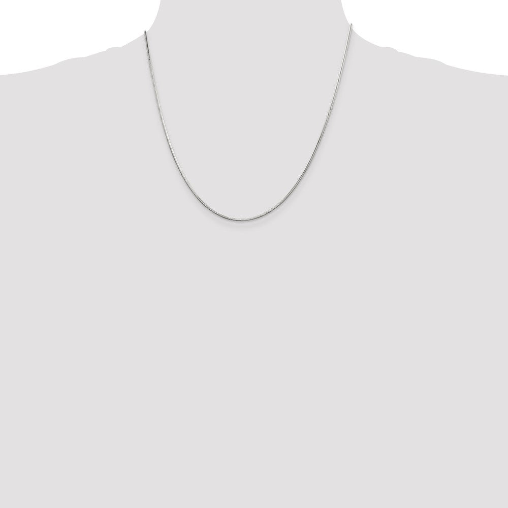 Sterling Silver 1.25mm Octagonal Snake Chain 20 Inches