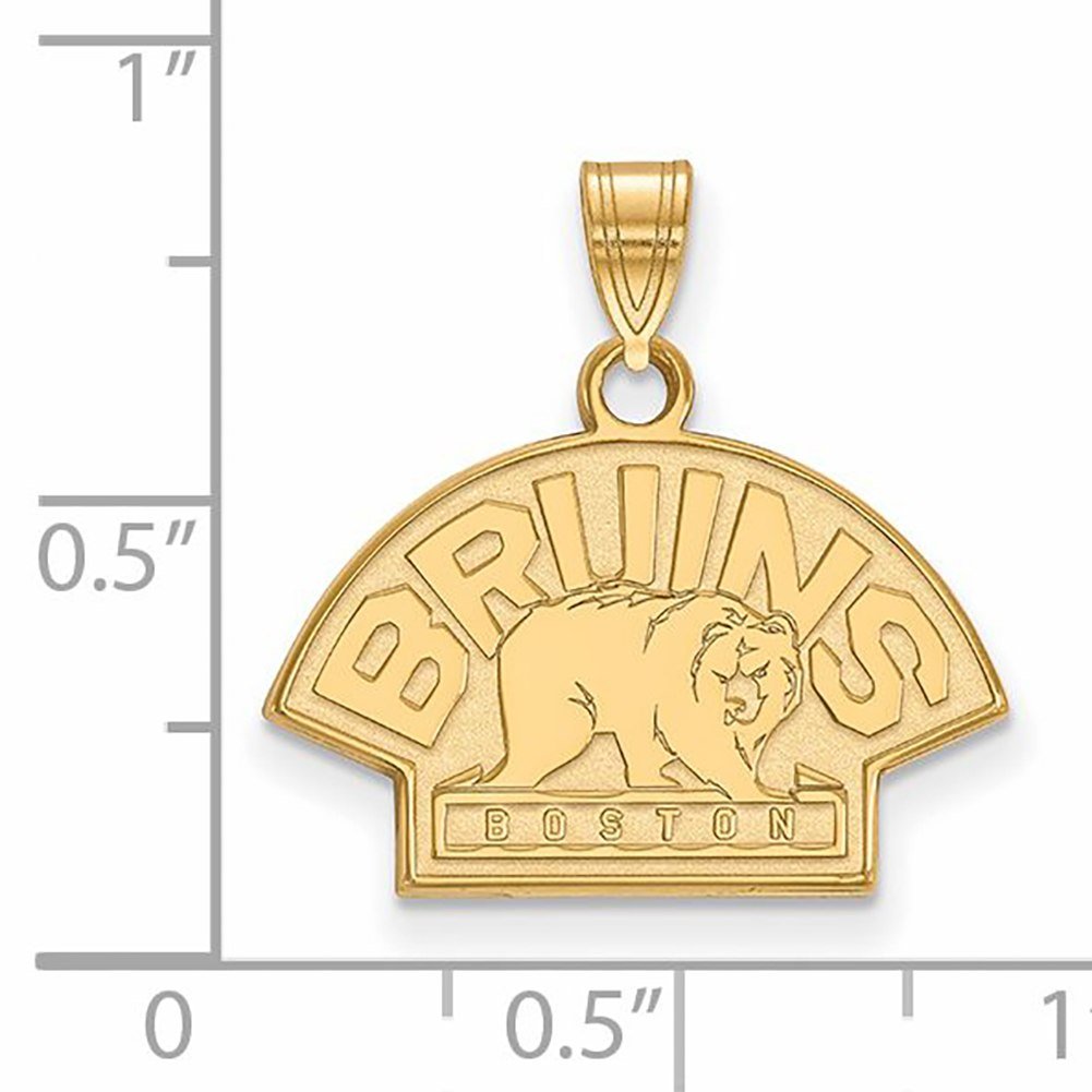 Sterling Silver Gold Plated NHL LogoArt Boston Bruins Small Pendant
