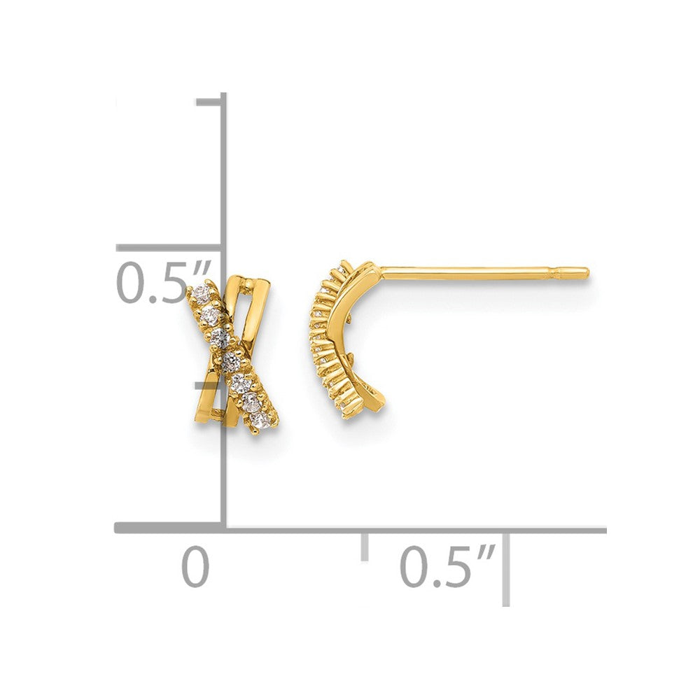 14k Madi K CZ Children's X Post Earrings
